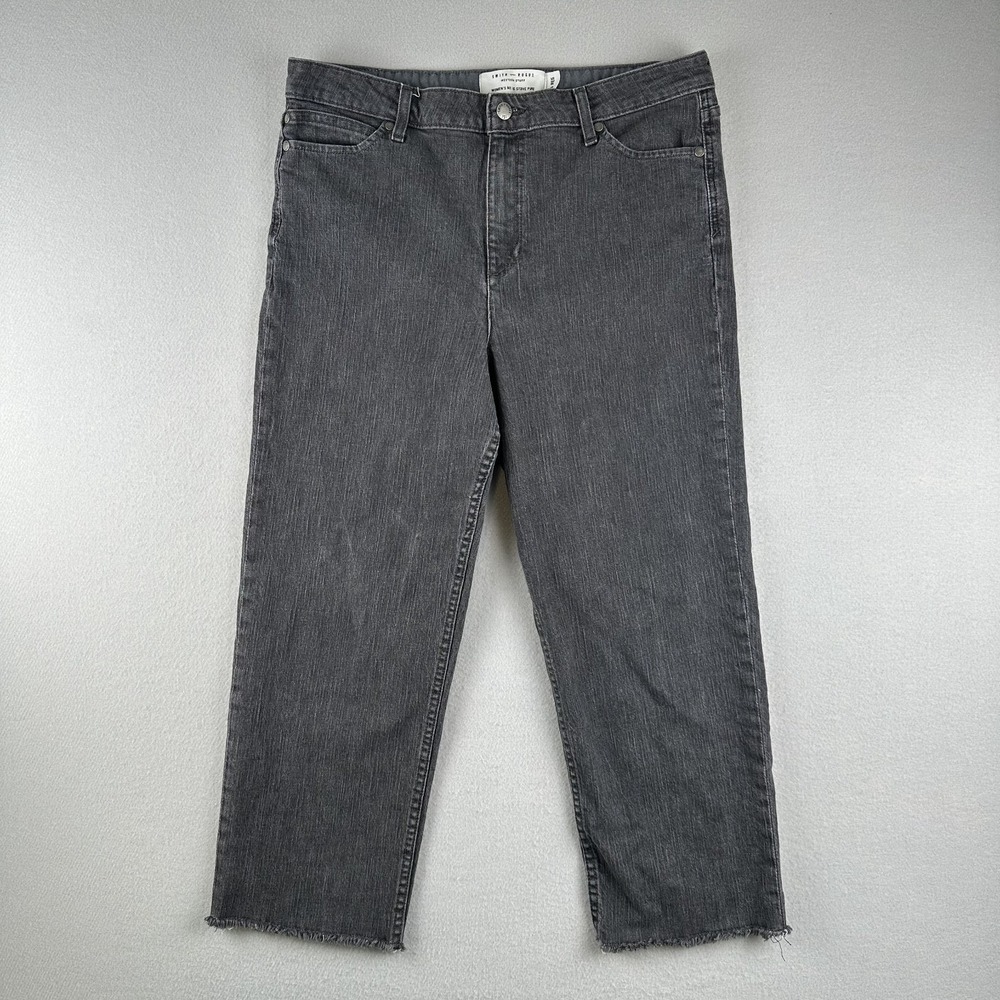 Smith & Rogue  Women's No 76 Stove Pipe Size 34 Regular Black Gray Jeans Pants